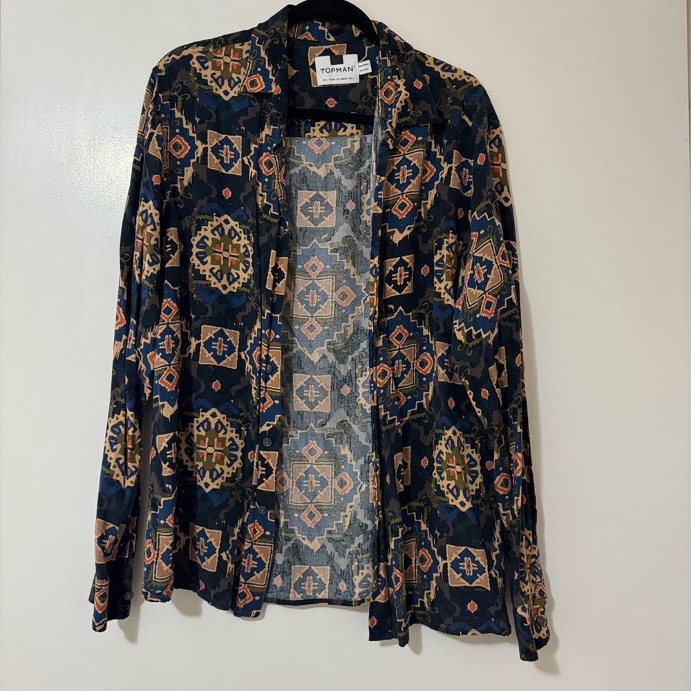 Topman print button up